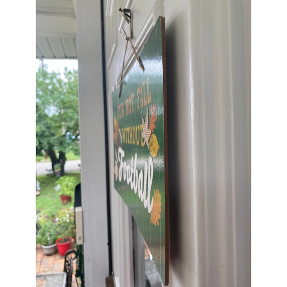 It’s not Fall without Football Sign Hanging Wall Door Wreath Sign Crafts Decor - Picture 5 of 6